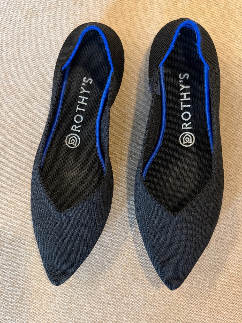 Rothy’s Women’s Shoes The Point Flats in Black size 9 - Picture 1 of 6